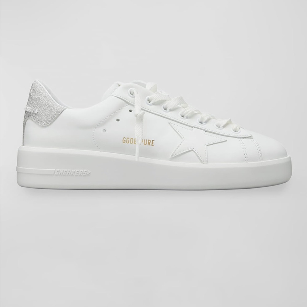 Golden Goose Pure Star Glitter Silver Heel